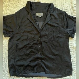 Anthropologie Black Button-Down Shirt